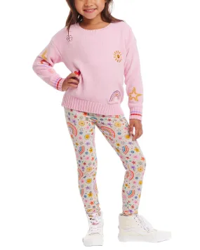 Andy & Evan Chenille Sweater & Printed Legging Set