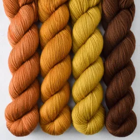 Antique Brass, BIttersweet Chocolate, Old Gold, Roasted Pumpkin - Yummy 2-Ply Quartet
