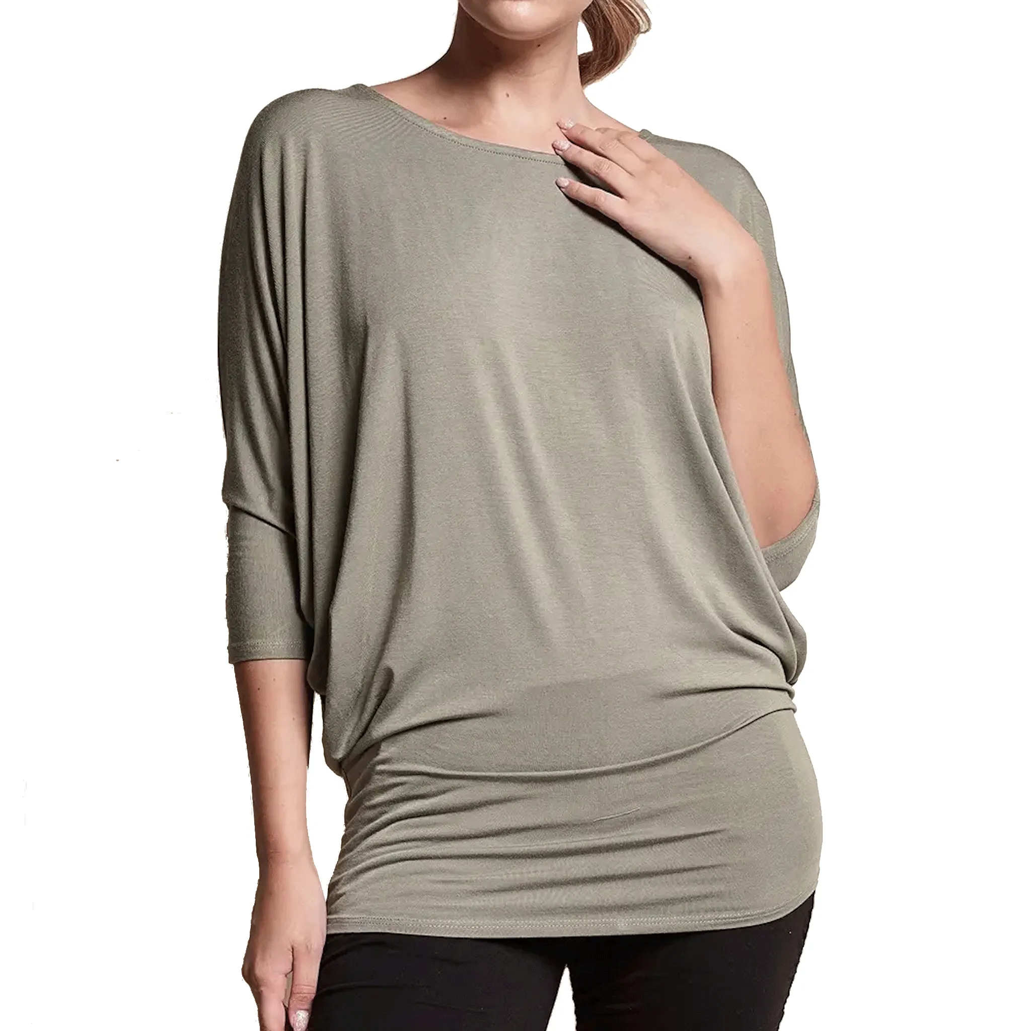 Bamboo Dolman Drape Top