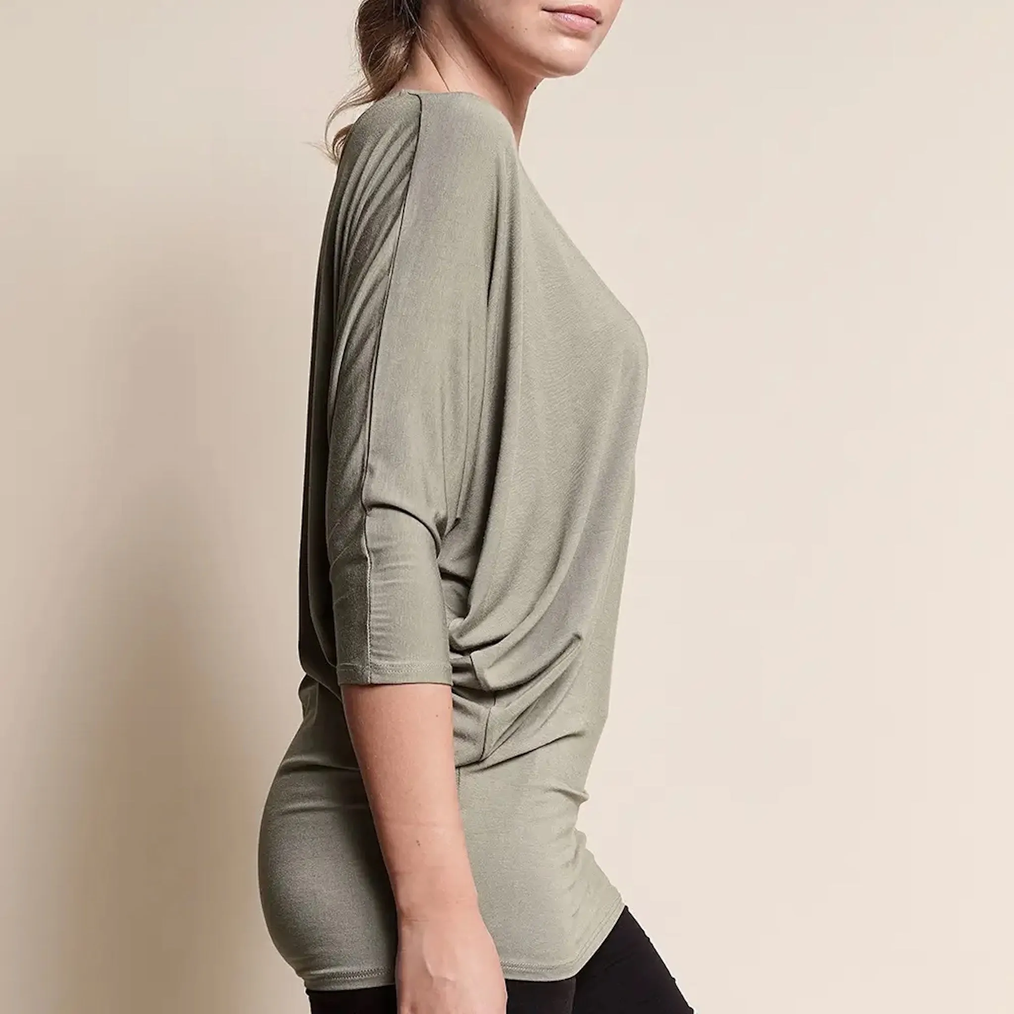 Bamboo Dolman Drape Top