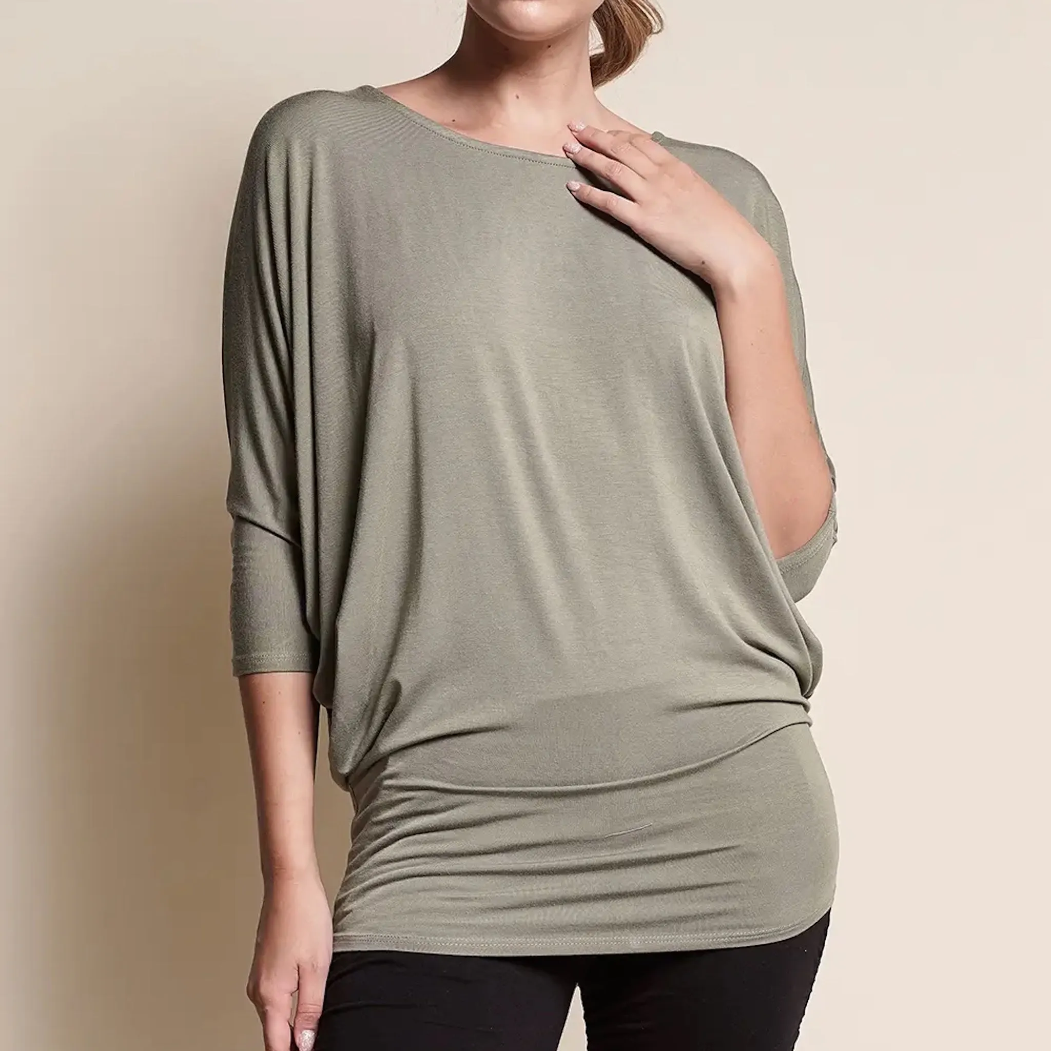 Bamboo Dolman Drape Top