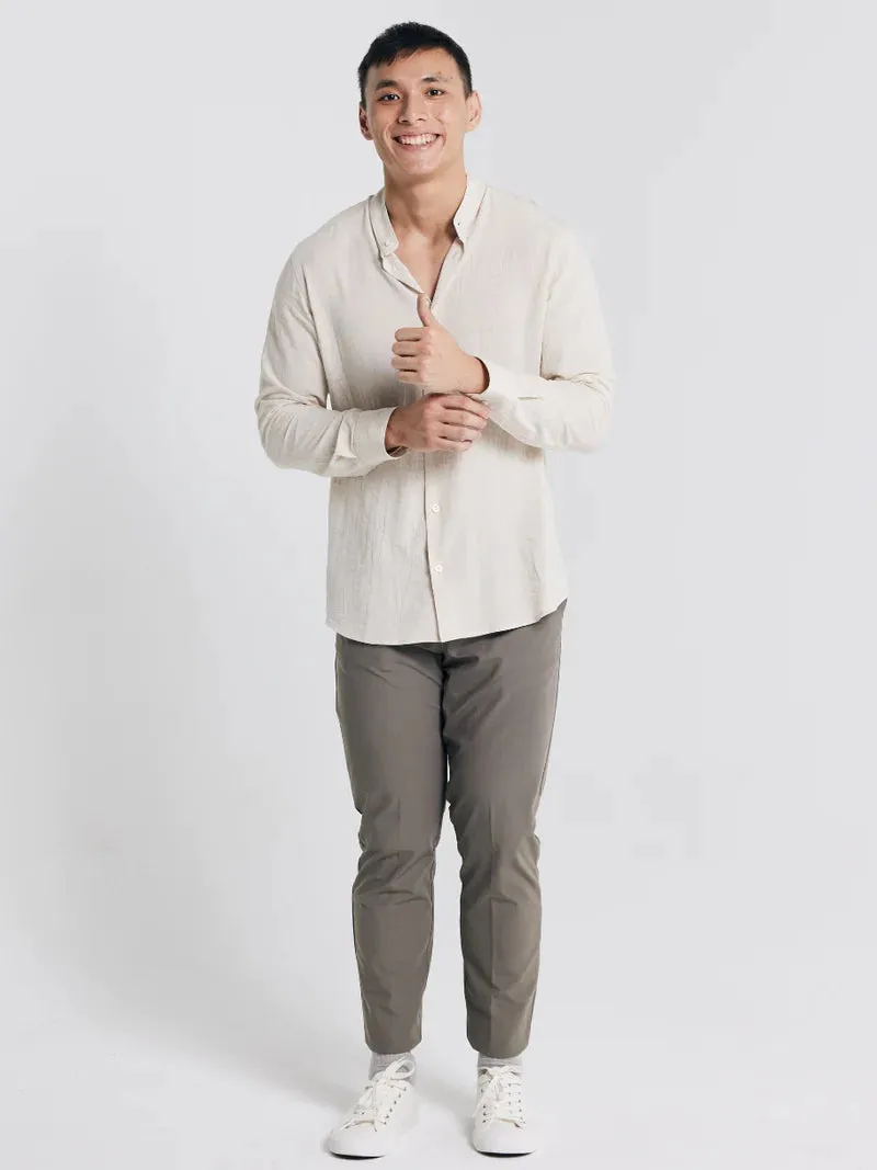 BAMBOO LINEN SHIRT | MANDARIN COLLAR (UNISEX)