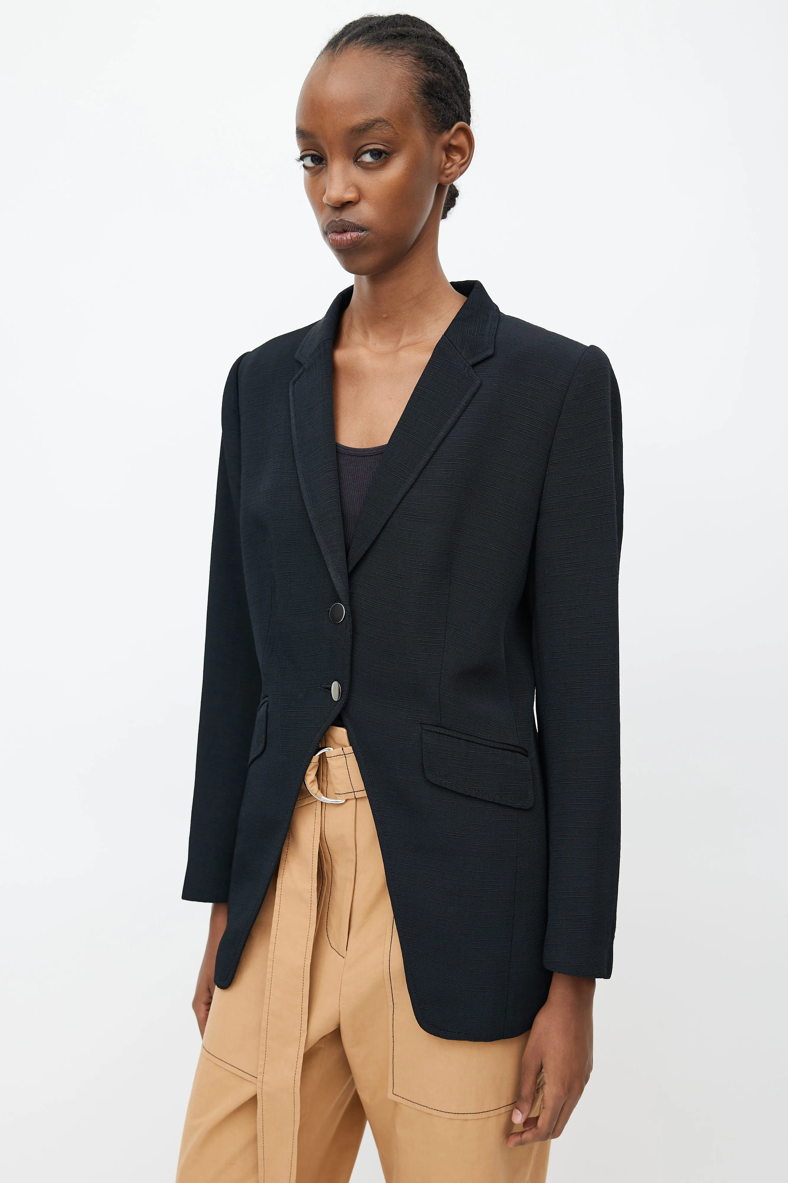 Black Textured Cut Out Blazer
