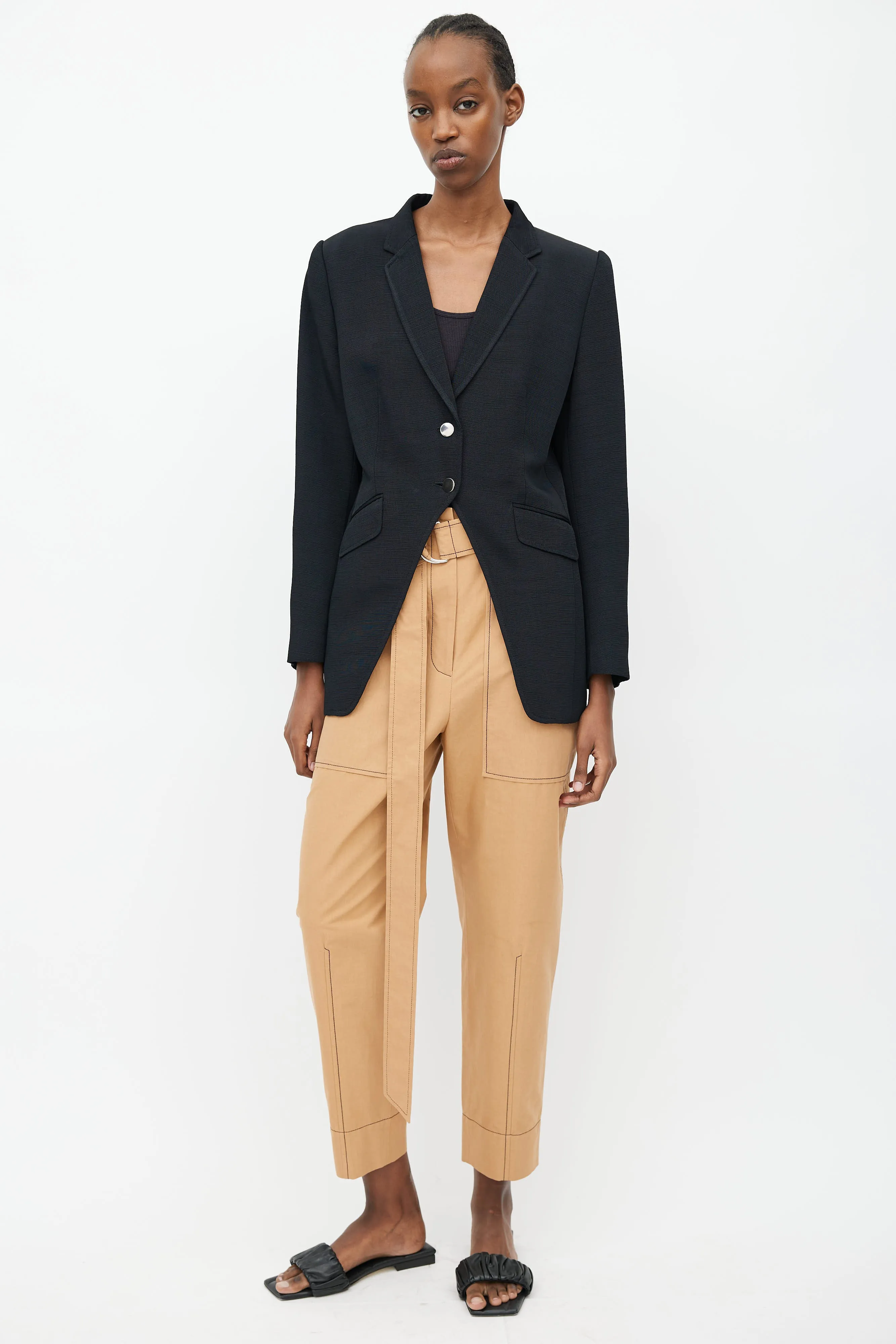 Black Textured Cut Out Blazer