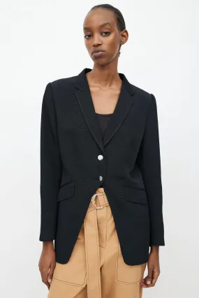 Black Textured Cut Out Blazer