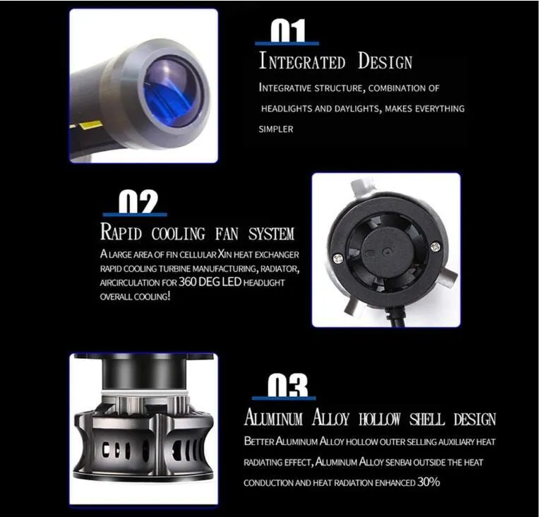 Car LED Headlight  XT7 Large-Sized LED Lamp Demon Eyes Running