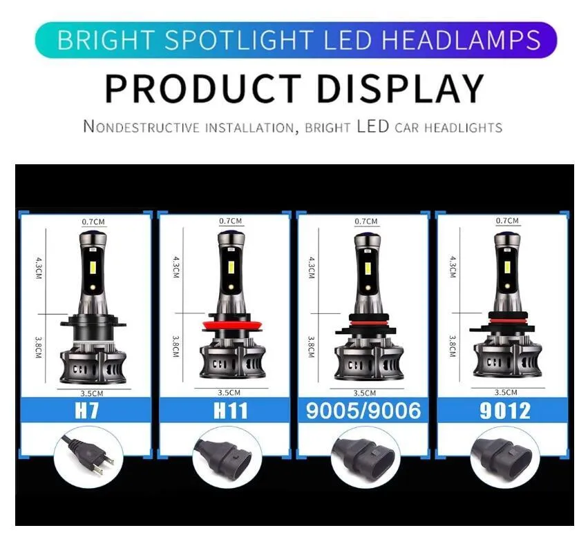 Car LED Headlight  XT7 Large-Sized LED Lamp Demon Eyes Running