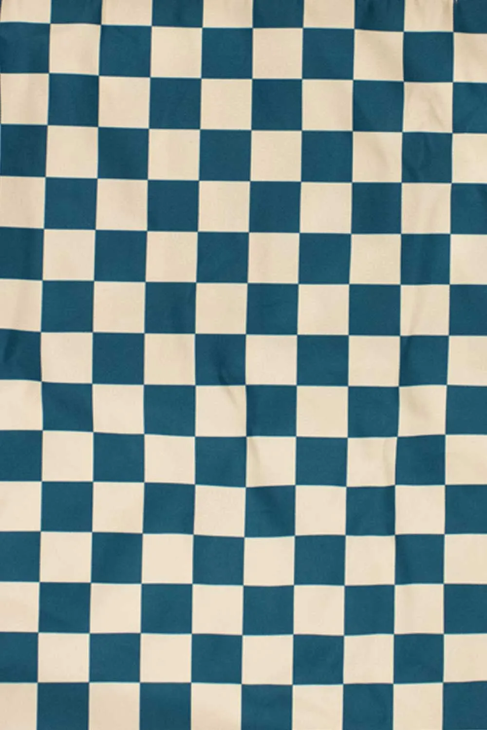 Checkerboard Teal & Beige | Recycled Tote