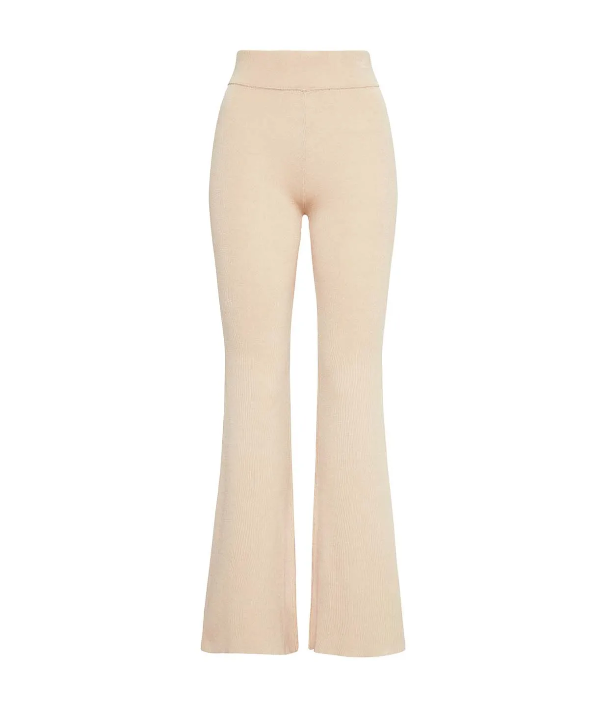 Flared Knit Pants in Ecru