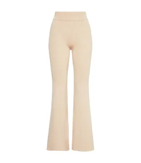 Flared Knit Pants in Ecru