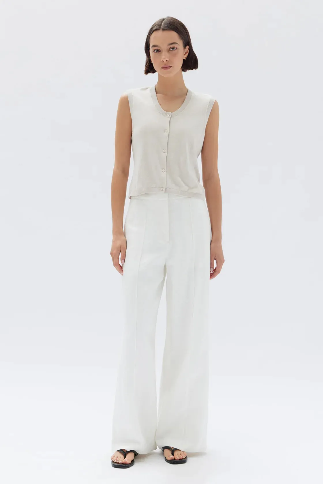 LIORA SILK COTTON KNIT TOP | STONE