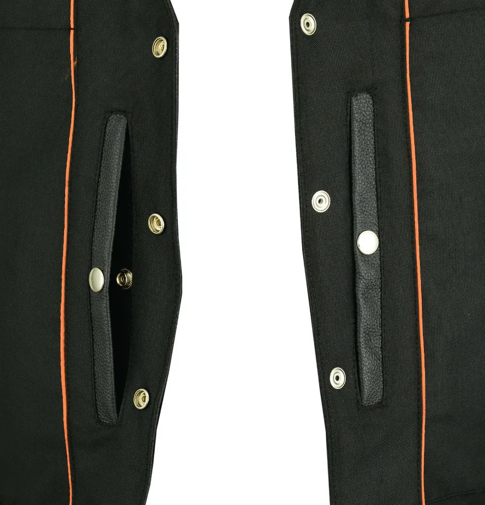 Men's Milled Single Back Panel Leather  Vest - Black