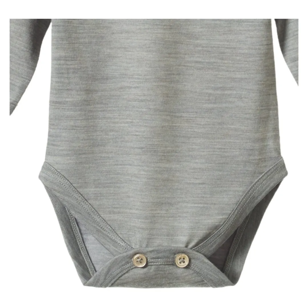 Merino Long Sleeve Bodysuit - Grey Marl