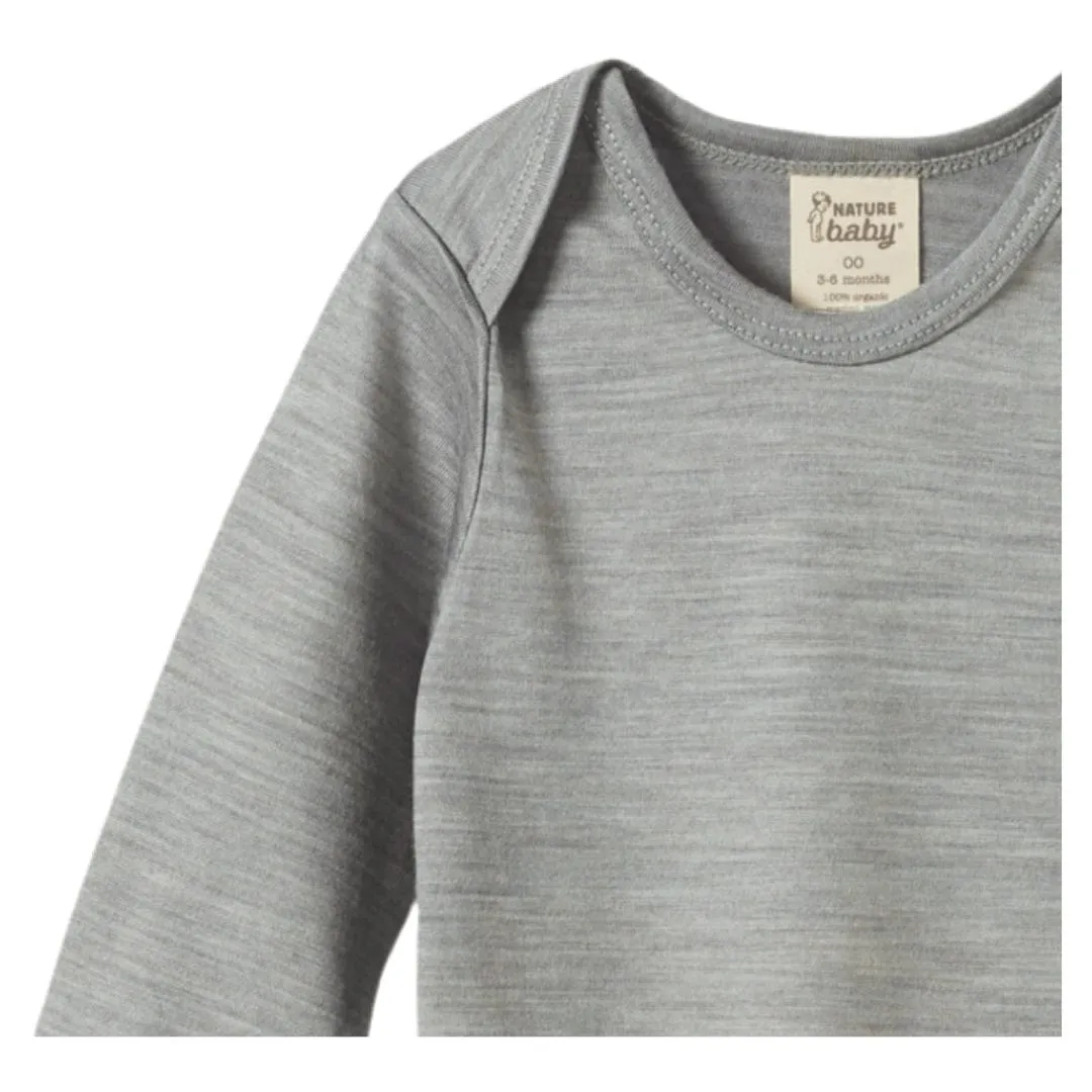 Merino Long Sleeve Bodysuit - Grey Marl