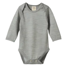 Merino Long Sleeve Bodysuit - Grey Marl
