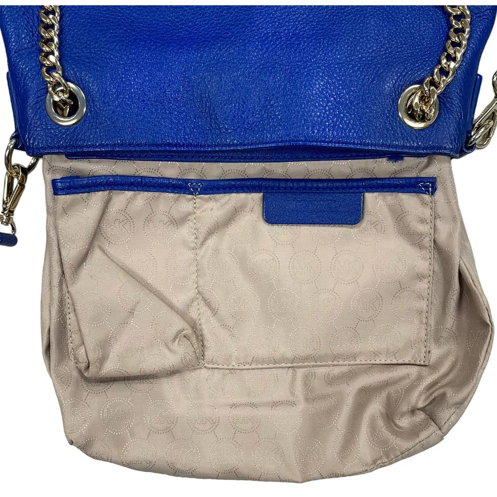 Michael Kors Jet Set Leather Handbag Purse Bag Convertible Blue