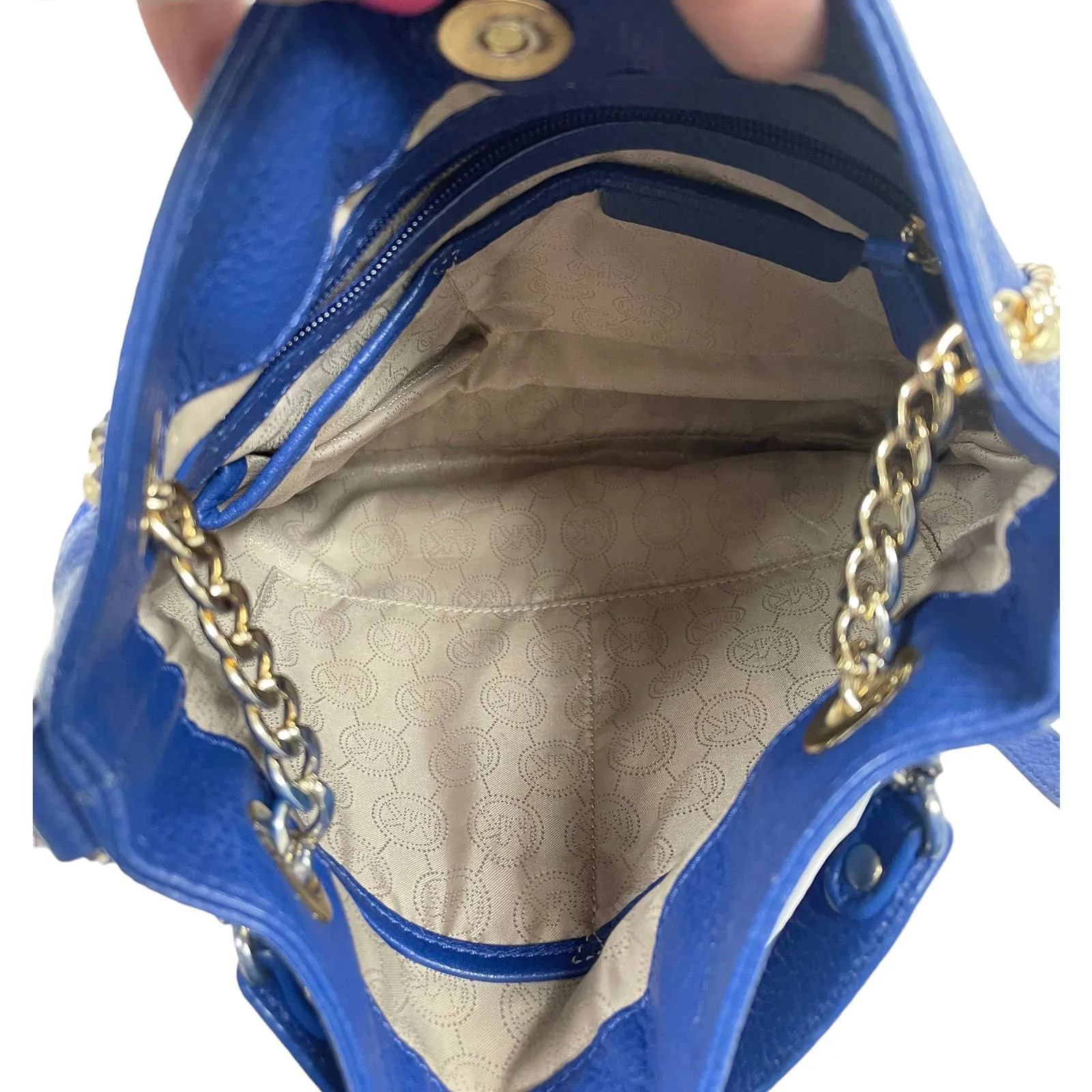 Michael Kors Jet Set Leather Handbag Purse Bag Convertible Blue