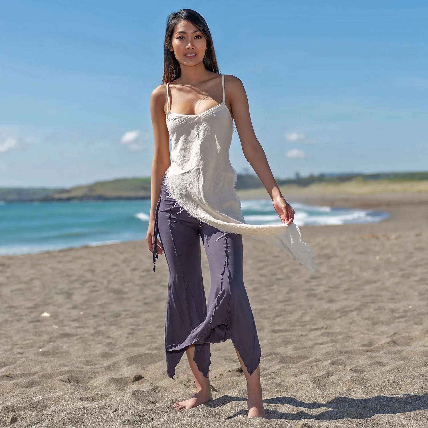 Reversible Lace-Up Top - Raw Cotton