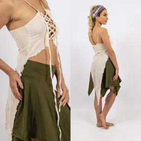 Reversible Lace-Up Top - Raw Cotton