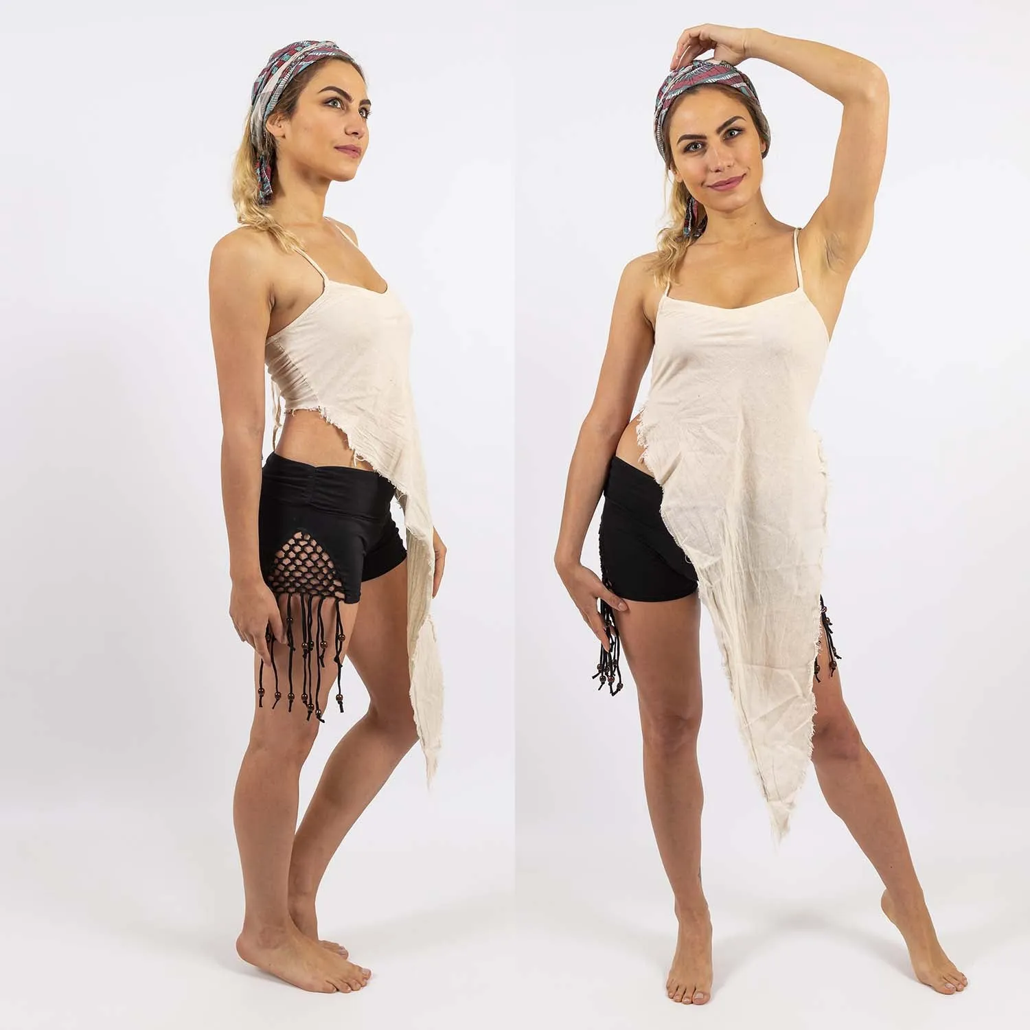 Reversible Lace-Up Top - Raw Cotton