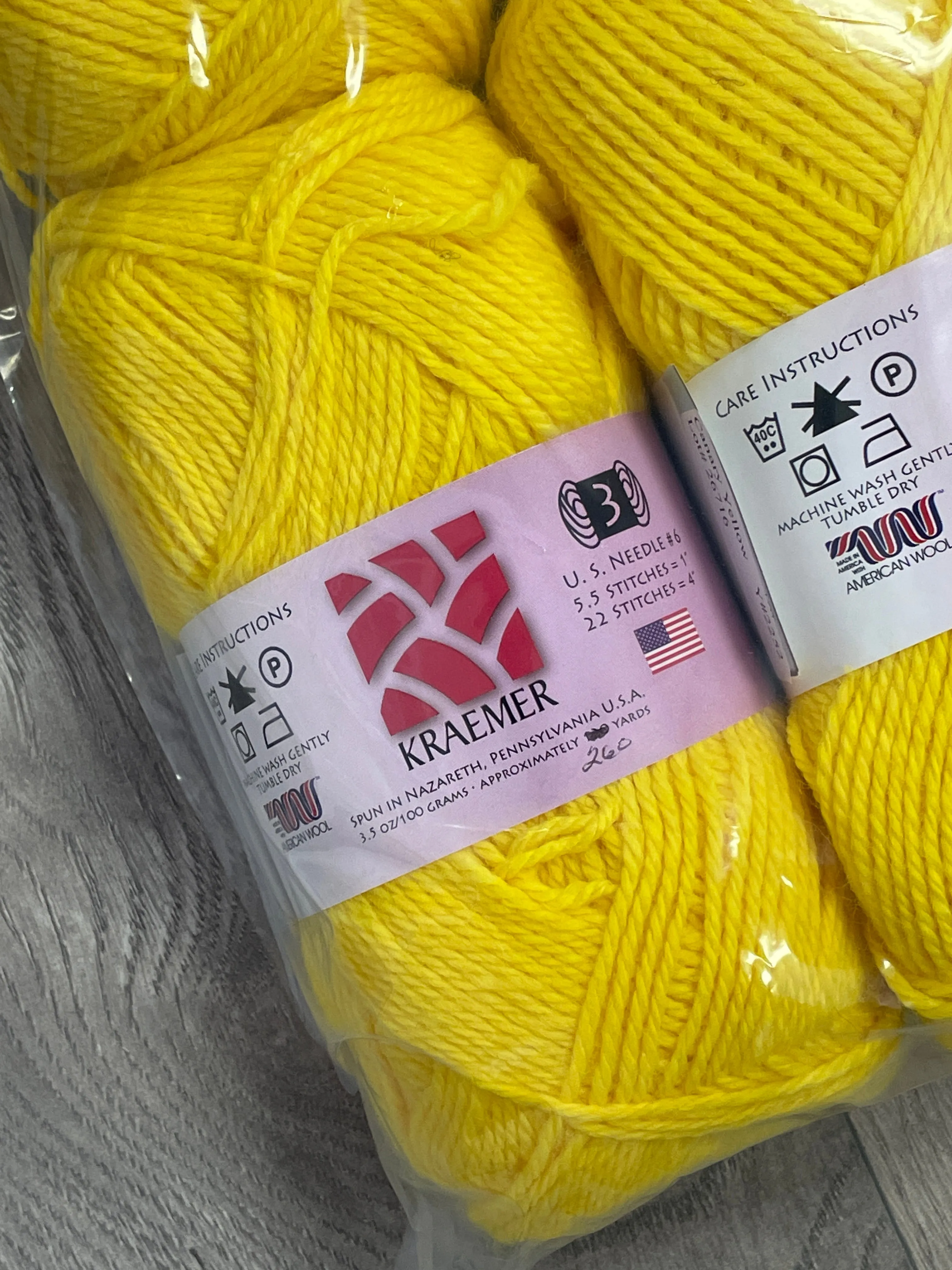 SALE Merino/Acrylic Yarn Bundle of 10 Skeins - "Canary Yellow"