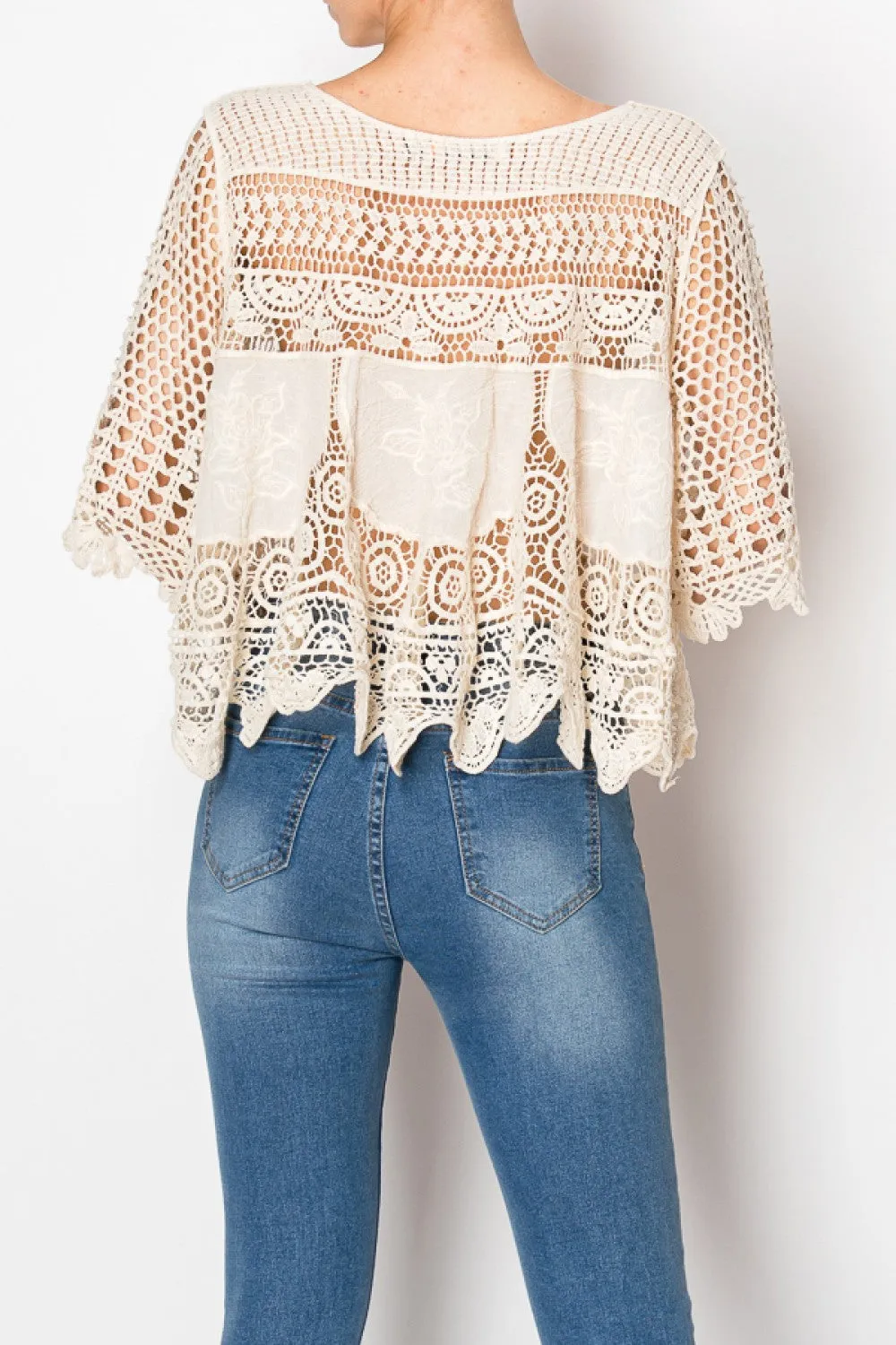 Short Lace Crochet Top #819