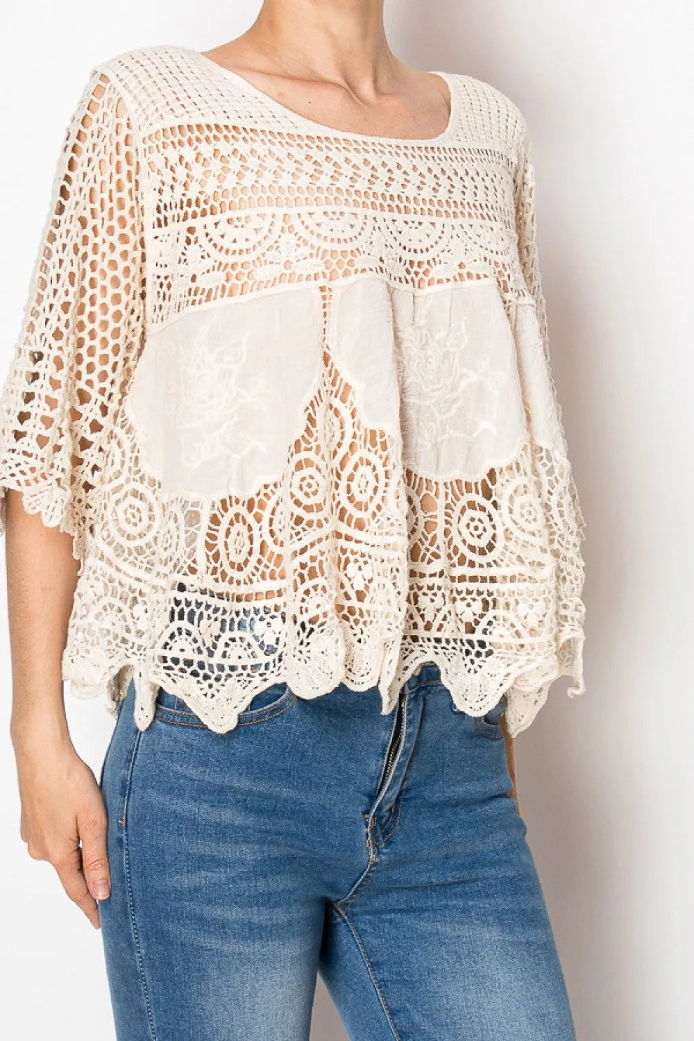 Short Lace Crochet Top #819
