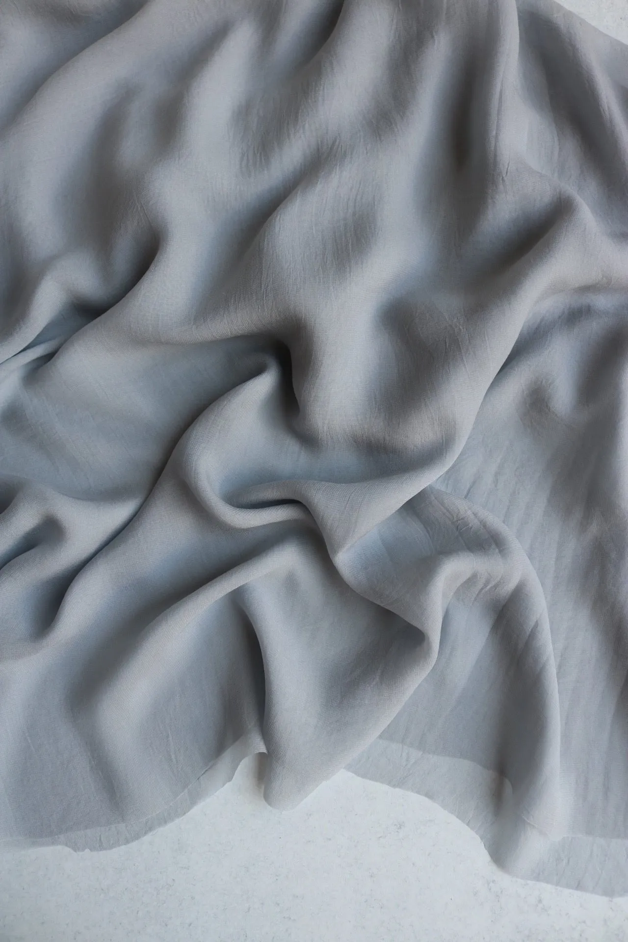 Silver Silky Chiffon