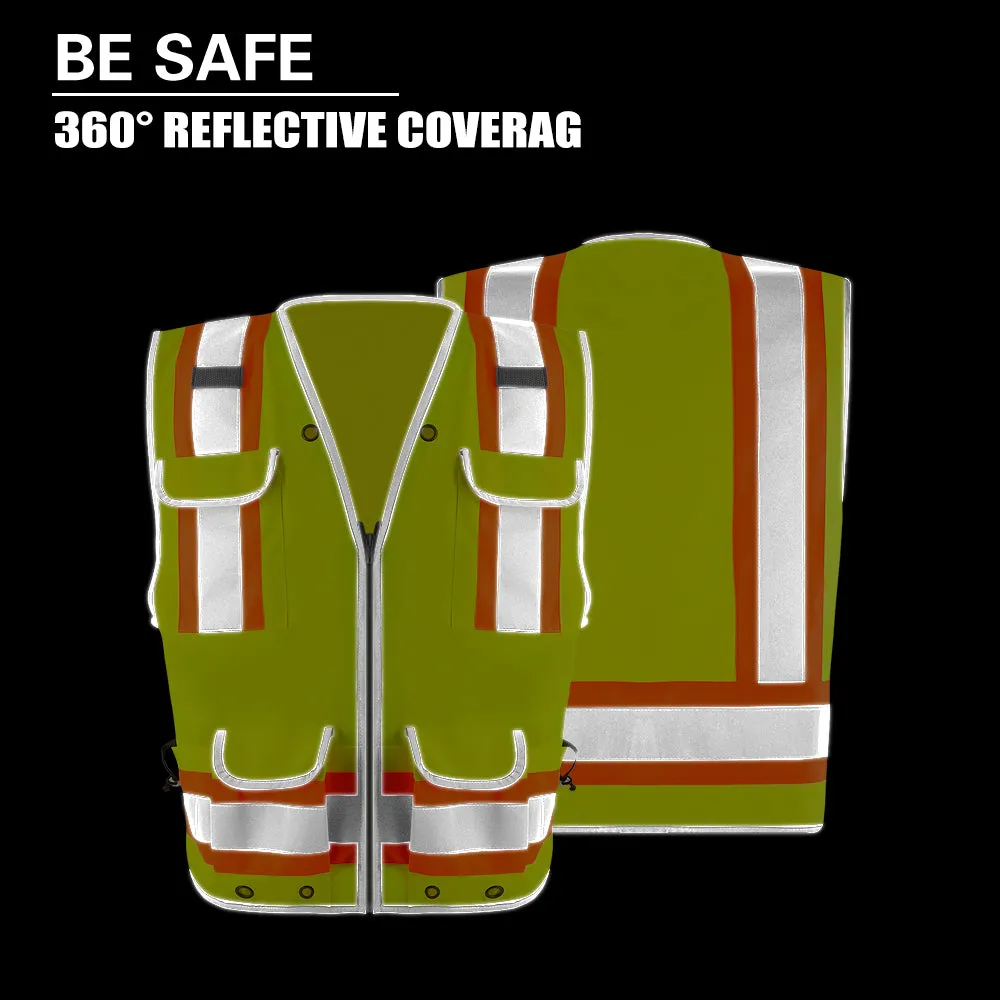 SMASYS Safety Vest for Men with Pockets Two-Tone Reflective Vests(LB-VS4043)
