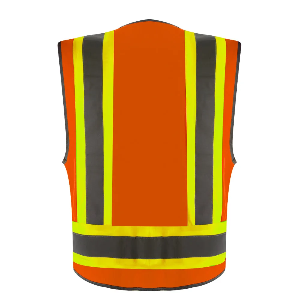 SMASYS Safety Vest for Men with Pockets Two-Tone Reflective Vests(LB-VS4043)