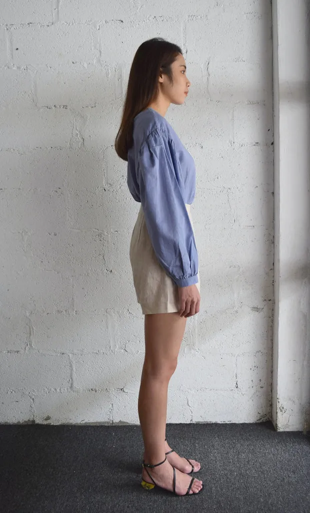U-NECK PUFF SLEEVE TOP