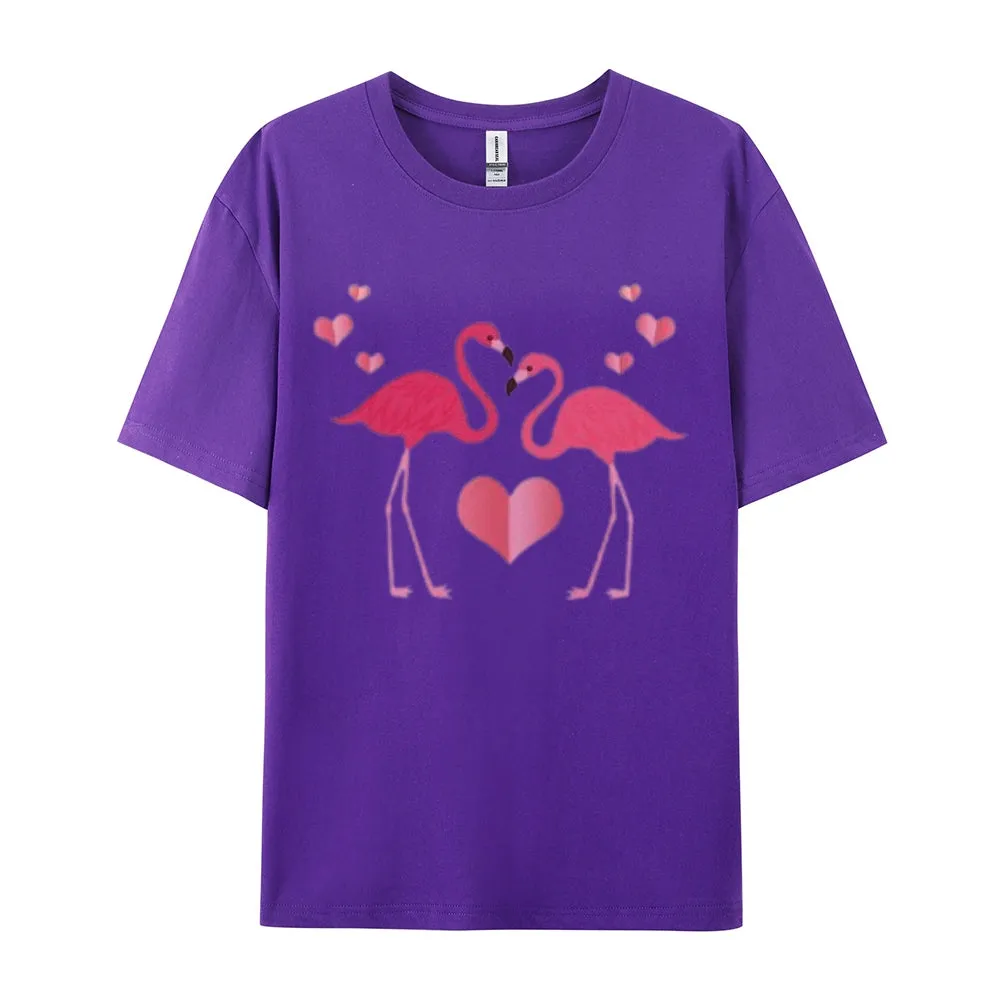 Women Love Flamingo For Valentine's Day Print Graphic T-shirt