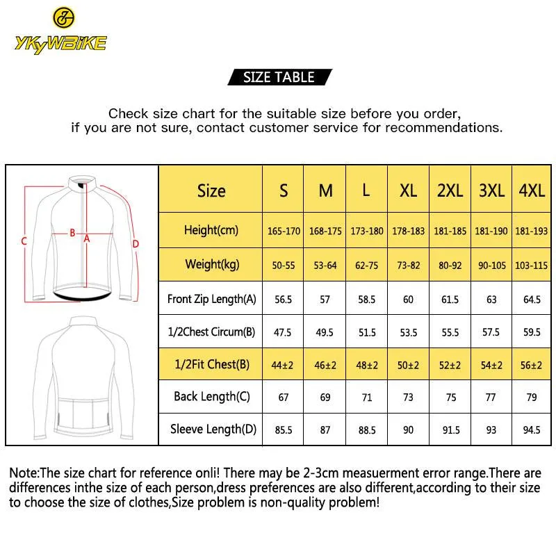YKYW Men's MTB Cycling Jersey Jackets Coat Winter 5-15℃ 3 Layers Fabric Maximum Waterproof Rainproof Reflective 8 Colors