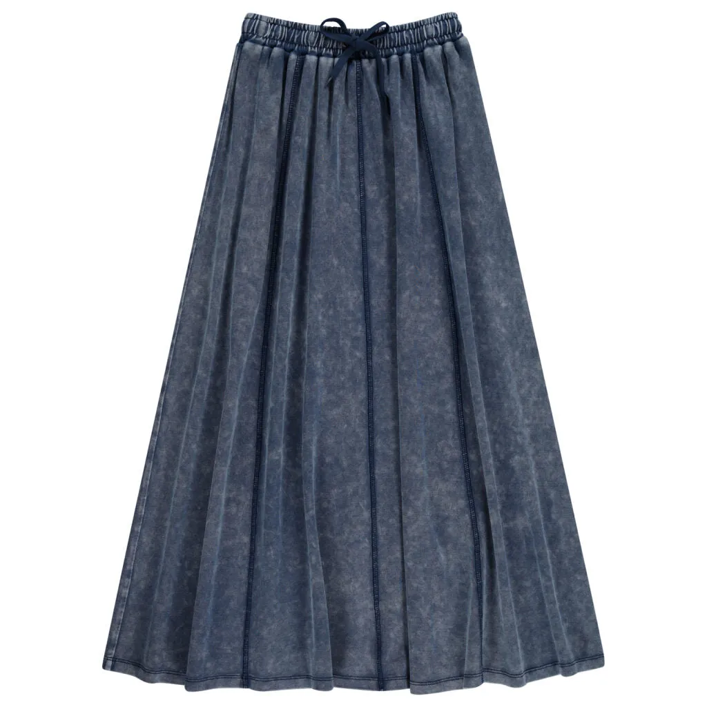 Zig-Zag Stitch Maxi Skirt