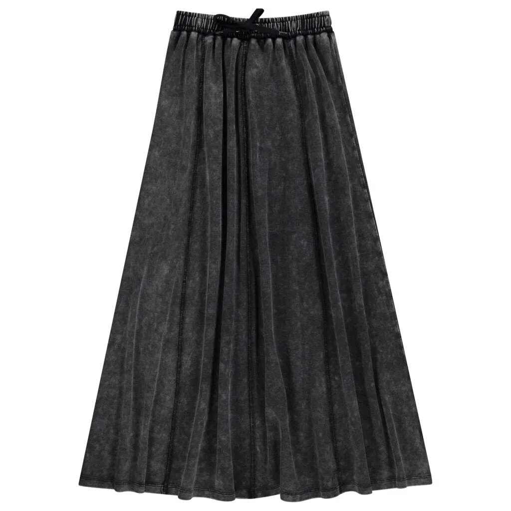Zig-Zag Stitch Maxi Skirt